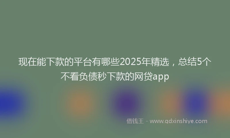 现在能下款的平台有哪些2025年精选，总结5个不看负债秒下款的网贷app