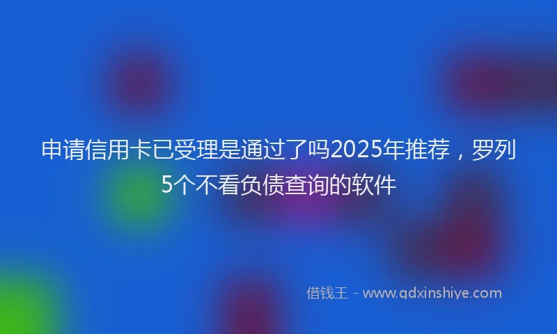 申请信用卡已受理是通过了吗2025年推荐，罗列5个不看负债查询的软件