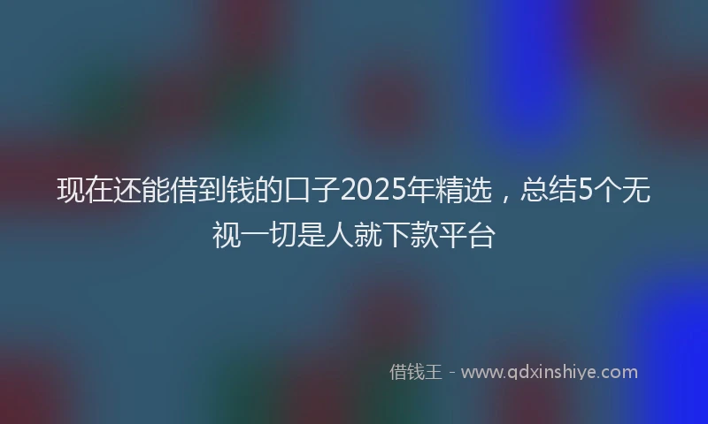 现在还能借到钱的口子2025年精选，总结5个无视一切是人就下款平台