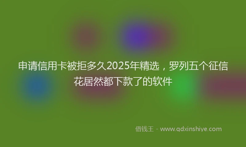 申请信用卡被拒多久2025年精选，罗列五个征信花居然都下款了的软件