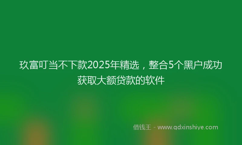 玖富叮当不下款2025年精选，整合5个黑户成功获取大额贷款的软件