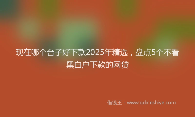 现在哪个台子好下款2025年精选，盘点5个不看黑白户下款的网贷