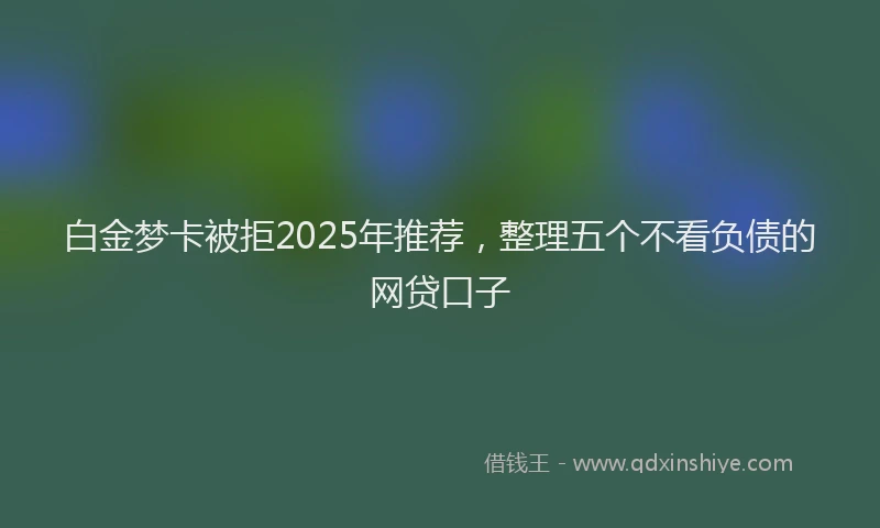 白金梦卡被拒2025年推荐，整理五个不看负债的网贷口子