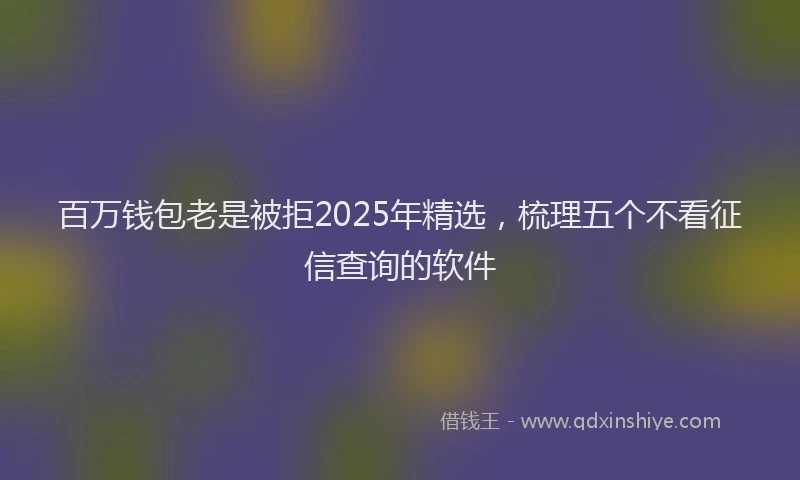 百万钱包老是被拒2025年精选，梳理五个不看征信查询的软件