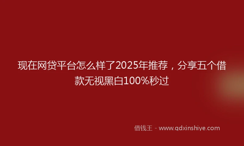 现在网贷平台怎么样了2025年推荐，分享五个借款无视黑白100%秒过
