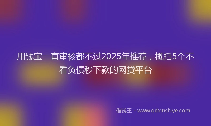 用钱宝一直审核都不过2025年推荐，概括5个不看负债秒下款的网贷平台