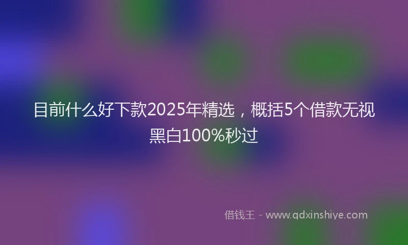 目前什么好下款2025年精选，概括5个借款无视黑白100%秒过