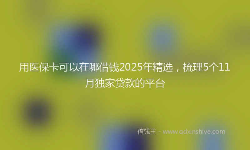 用医保卡可以在哪借钱2025年精选，梳理5个11月独家贷款的平台