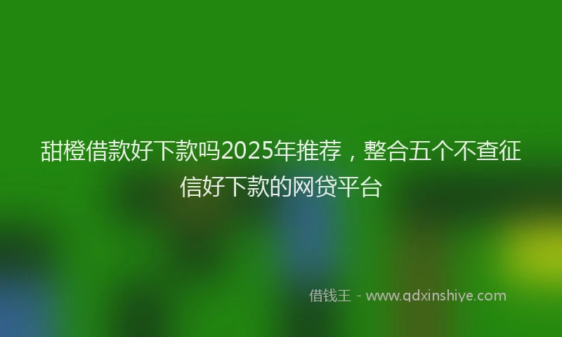 甜橙借款好下款吗2025年推荐，整合五个不查征信好下款的网贷平台