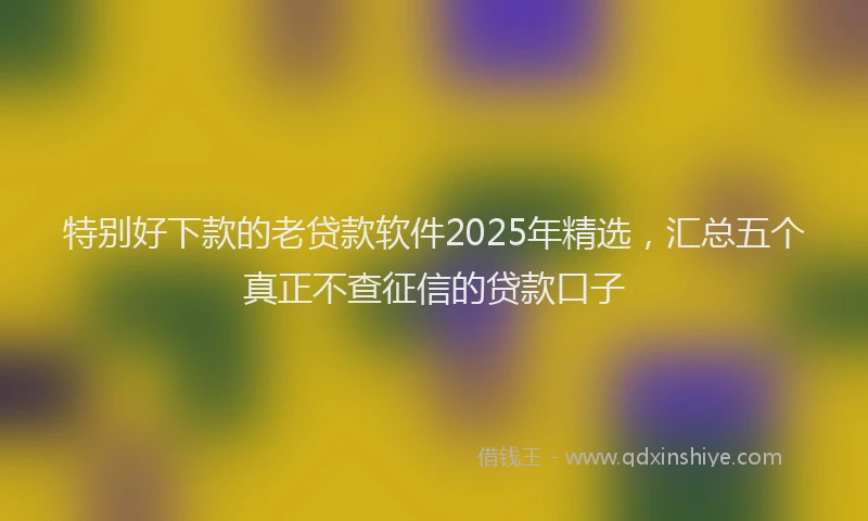 特别好下款的老贷款软件2025年精选，汇总五个真正不查征信的贷款口子