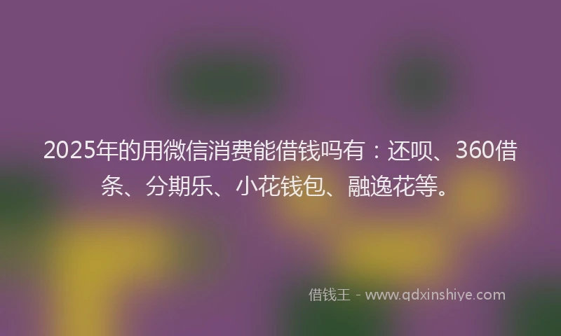 2025年的用微信消费能借钱吗有：还呗、360借条、分期乐、小花钱包、融逸花等。