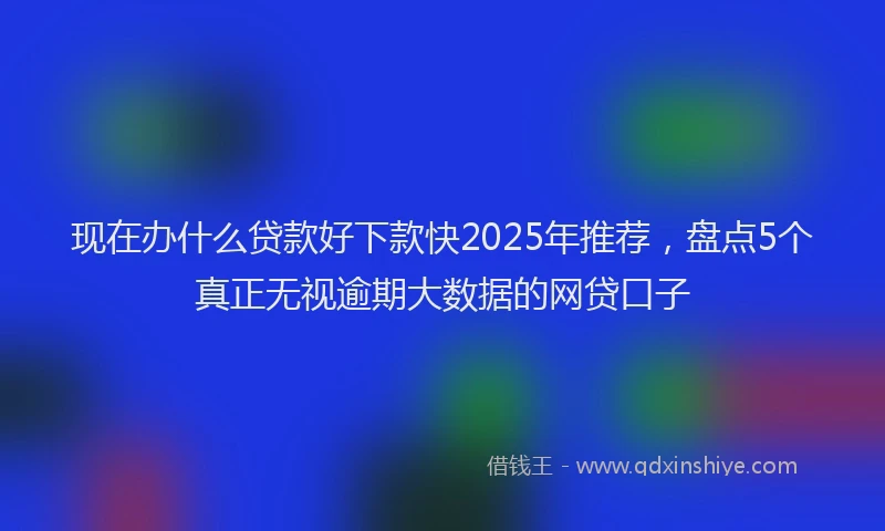 现在办什么贷款好下款快2025年推荐，盘点5个真正无视逾期大数据的网贷口子