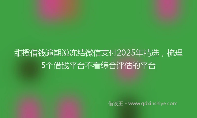 甜橙借钱逾期说冻结微信支付2025年精选，梳理5个借钱平台不看综合评估的平台