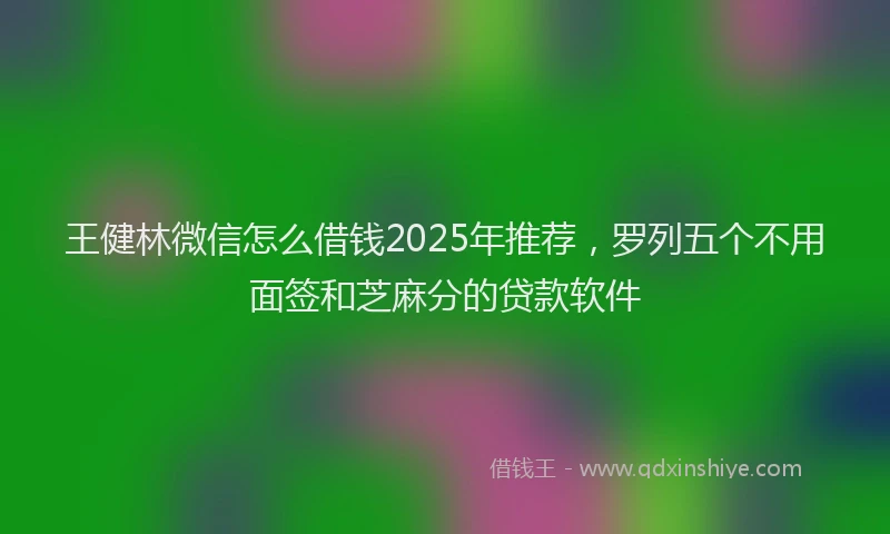 王健林微信怎么借钱2025年推荐，罗列五个不用面签和芝麻分的贷款软件