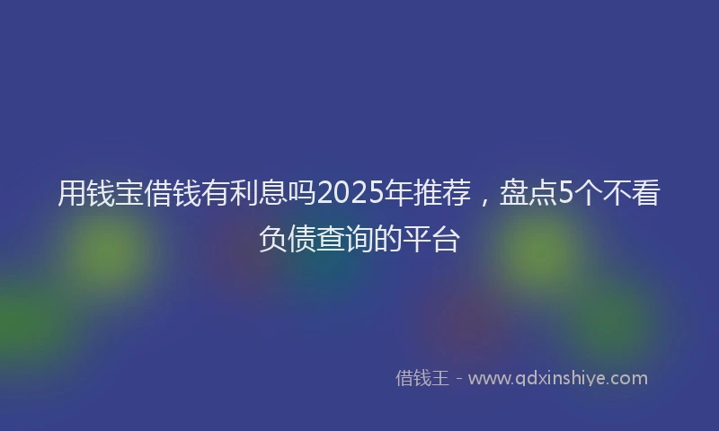 用钱宝借钱有利息吗2025年推荐，盘点5个不看负债查询的平台