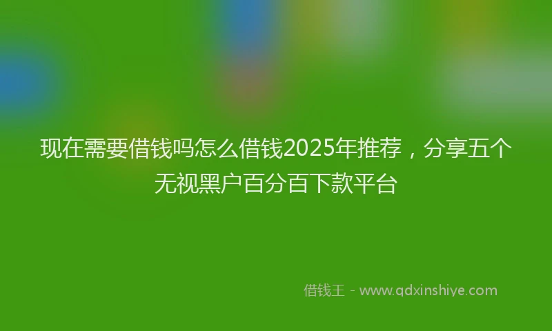 现在需要借钱吗怎么借钱2025年推荐，分享五个无视黑户百分百下款平台