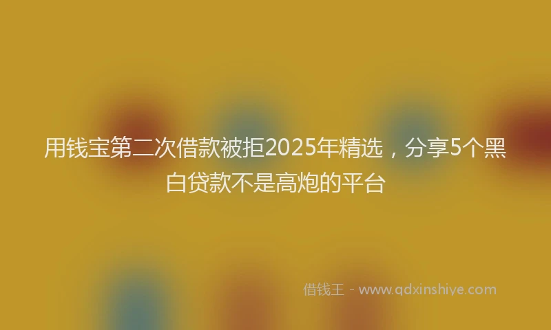用钱宝第二次借款被拒2025年精选，分享5个黑白贷款不是高炮的平台