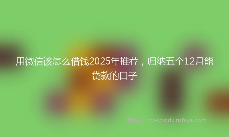 用微信该怎么借钱2025年推荐，归纳五个12月能贷款的口子