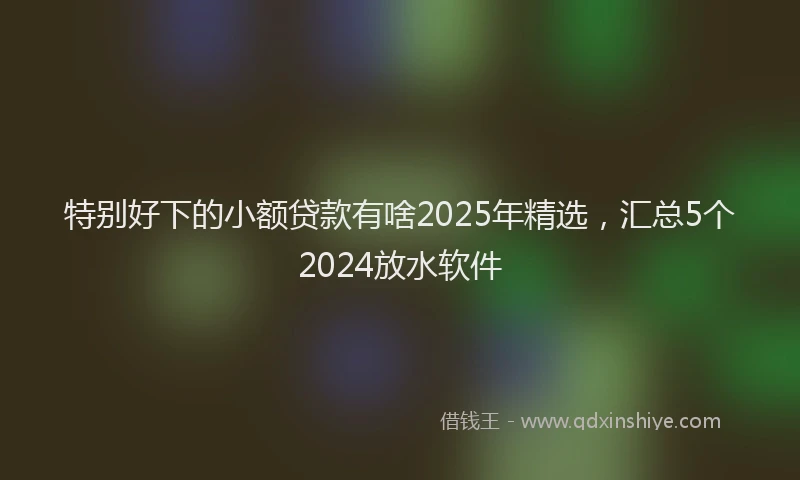 特别好下的小额贷款有啥2025年精选，汇总5个2024放水软件