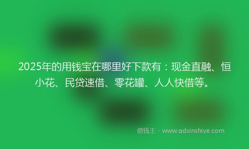 2025年的用钱宝在哪里好下款有：现金直融、恒小花、民贷速借、零花罐、人人快借等。