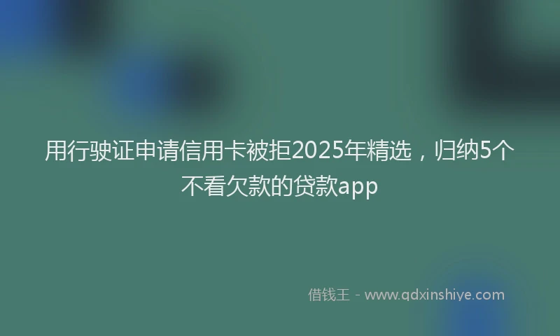 用行驶证申请信用卡被拒2025年精选，归纳5个不看欠款的贷款app