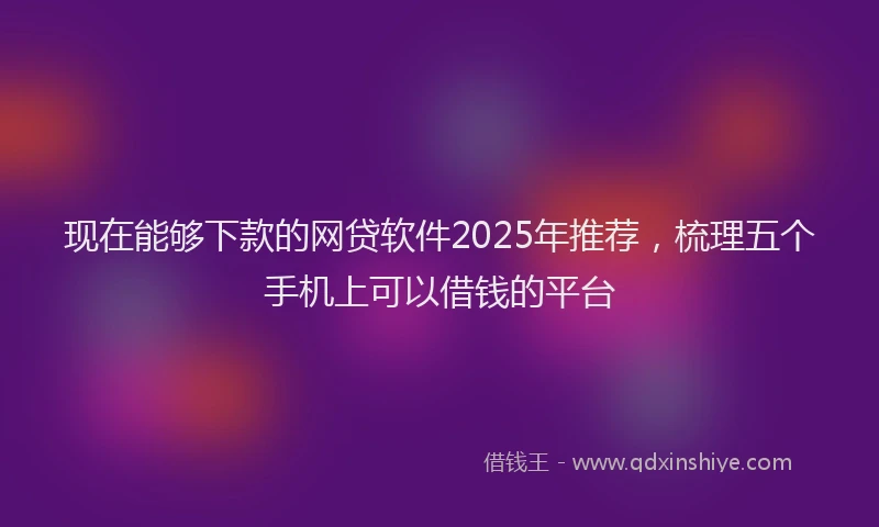 现在能够下款的网贷软件2025年推荐，梳理五个手机上可以借钱的平台