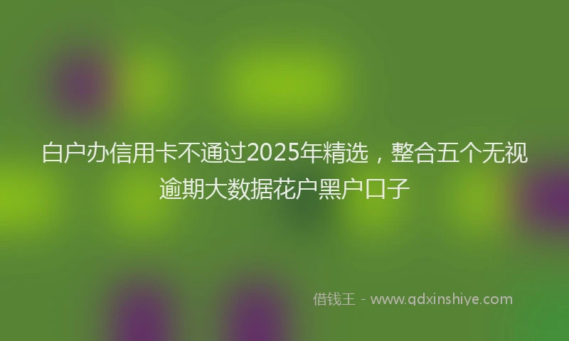 白户办信用卡不通过2025年精选，整合五个无视逾期大数据花户黑户口子