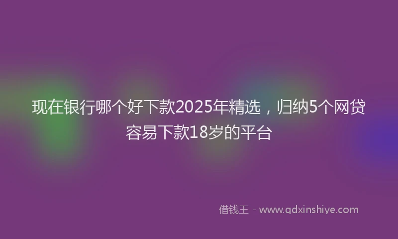 现在银行哪个好下款2025年精选，归纳5个网贷容易下款18岁的平台