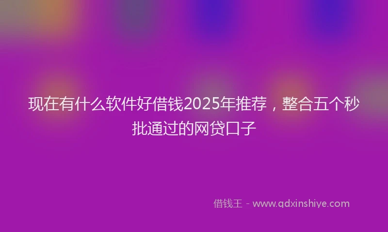现在有什么软件好借钱2025年推荐，整合五个秒批通过的网贷口子