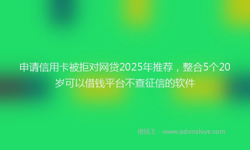 申请信用卡被拒对网贷2025年推荐，整合5个20岁可以借钱平台不查征信的软件