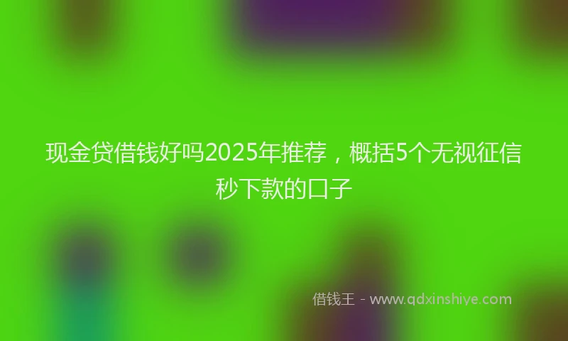 现金贷借钱好吗2025年推荐，概括5个无视征信秒下款的口子