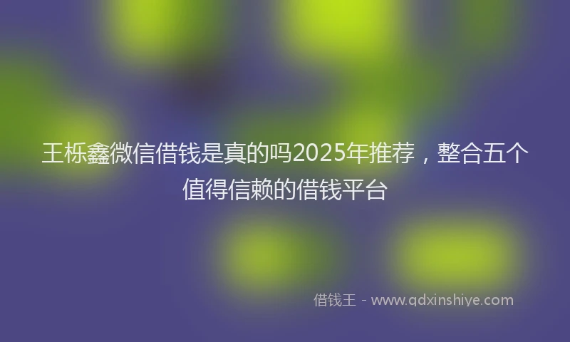 王栎鑫微信借钱是真的吗2025年推荐，整合五个值得信赖的借钱平台