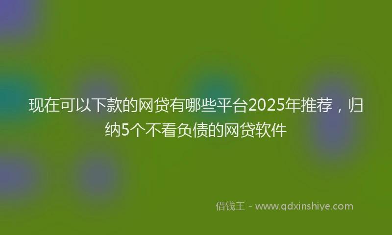 现在可以下款的网贷有哪些平台2025年推荐，归纳5个不看负债的网贷软件