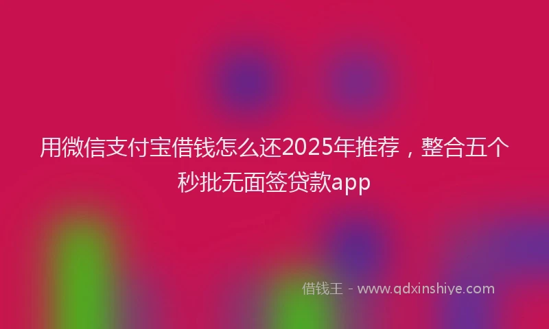 用微信支付宝借钱怎么还2025年推荐，整合五个秒批无面签贷款app