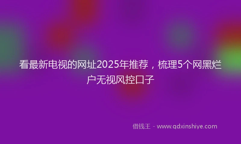 看最新电视的网址2025年推荐，梳理5个网黑烂户无视风控口子