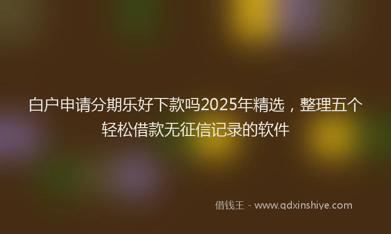 白户申请分期乐好下款吗2025年精选，整理五个轻松借款无征信记录的软件