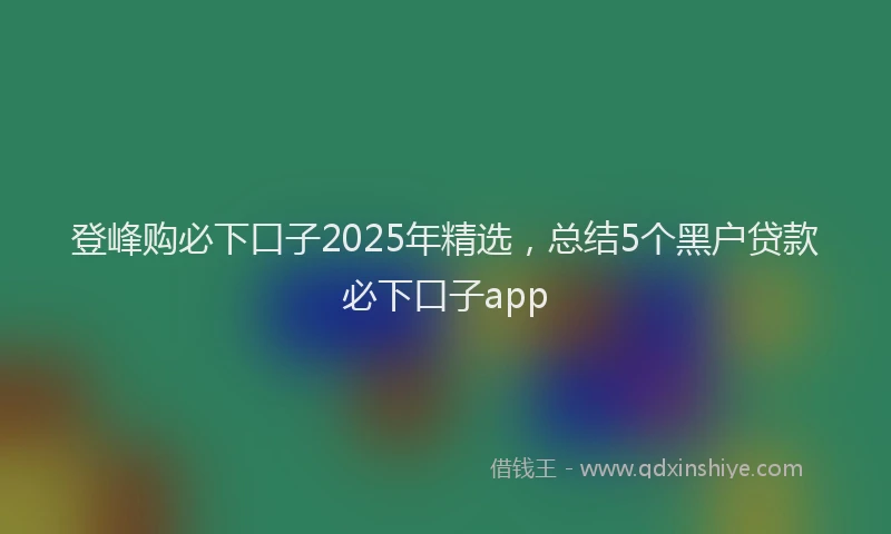 登峰购必下口子2025年精选，总结5个黑户贷款必下口子app