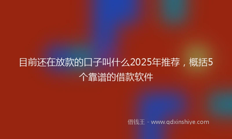 目前还在放款的口子叫什么2025年推荐，概括5个靠谱的借款软件