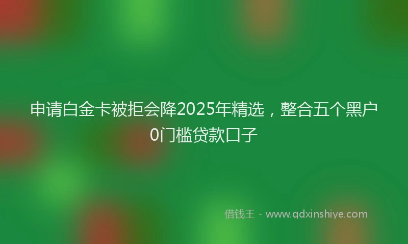 申请白金卡被拒会降2025年精选，整合五个黑户0门槛贷款口子