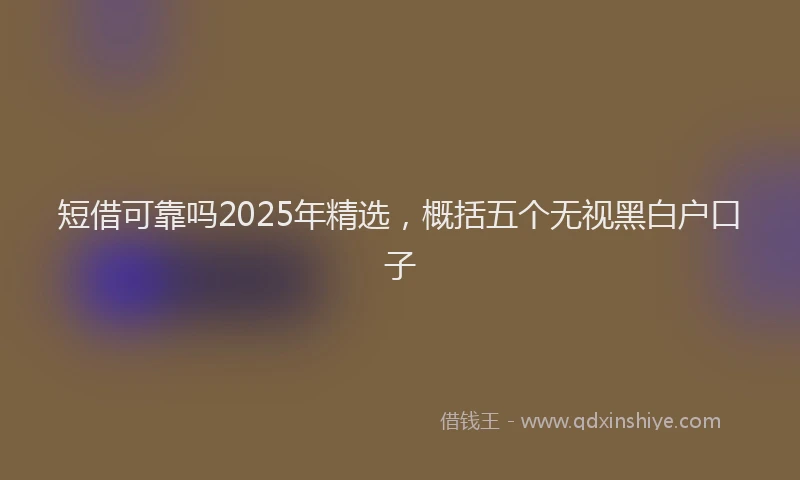 短借可靠吗2025年精选，概括五个无视黑白户口子