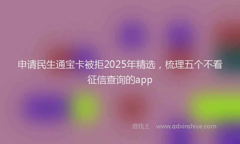 申请民生通宝卡被拒2025年精选，梳理五个不看征信查询的app