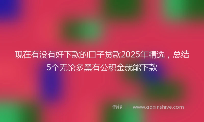 现在有没有好下款的口子贷款2025年精选，总结5个无论多黑有公积金就能下款