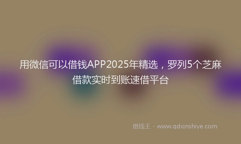 用微信可以借钱APP2025年精选，罗列5个芝麻借款实时到账速借平台