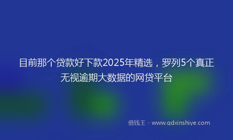目前那个贷款好下款2025年精选，罗列5个真正无视逾期大数据的网贷平台