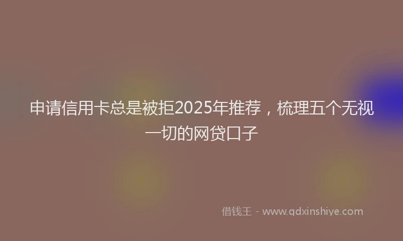 申请信用卡总是被拒2025年推荐，梳理五个无视一切的网贷口子