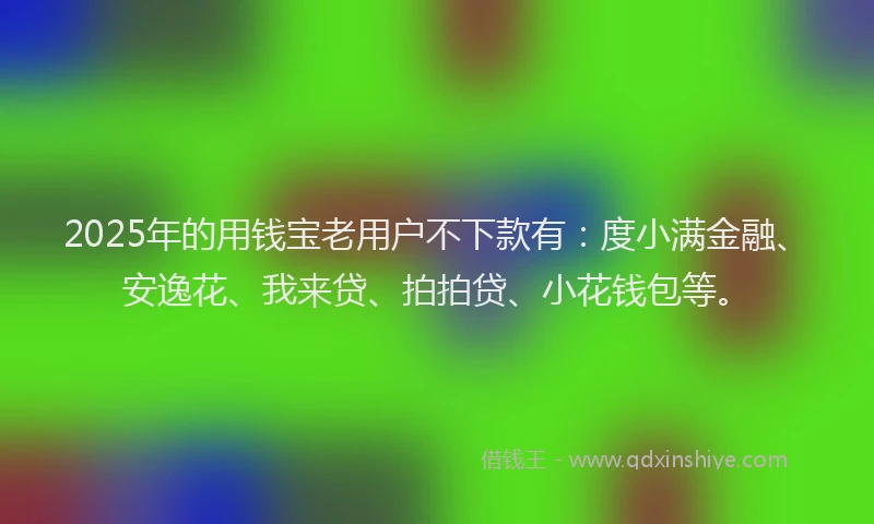2025年的用钱宝老用户不下款有：度小满金融、安逸花、我来贷、拍拍贷、小花钱包等。