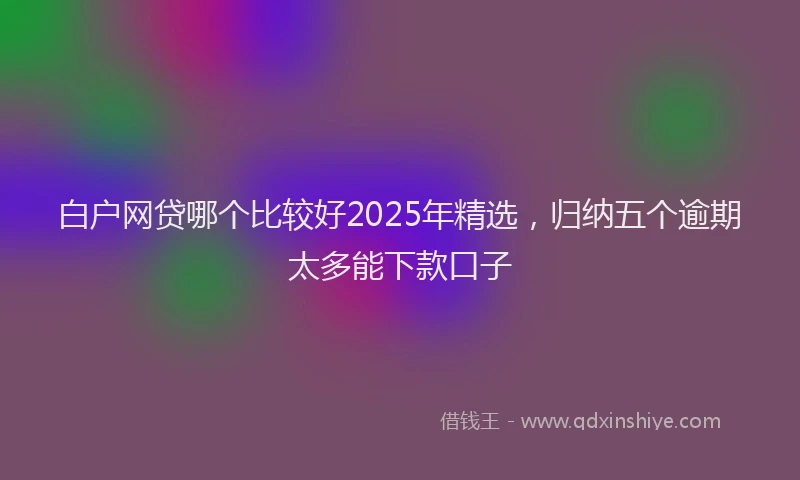 白户网贷哪个比较好2025年精选，归纳五个逾期太多能下款口子