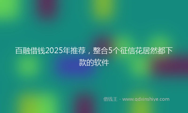 百融借钱2025年推荐，整合5个征信花居然都下款的软件