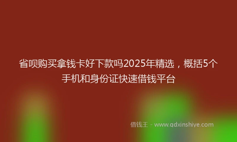 省呗购买拿钱卡好下款吗2025年精选，概括5个手机和身份证快速借钱平台