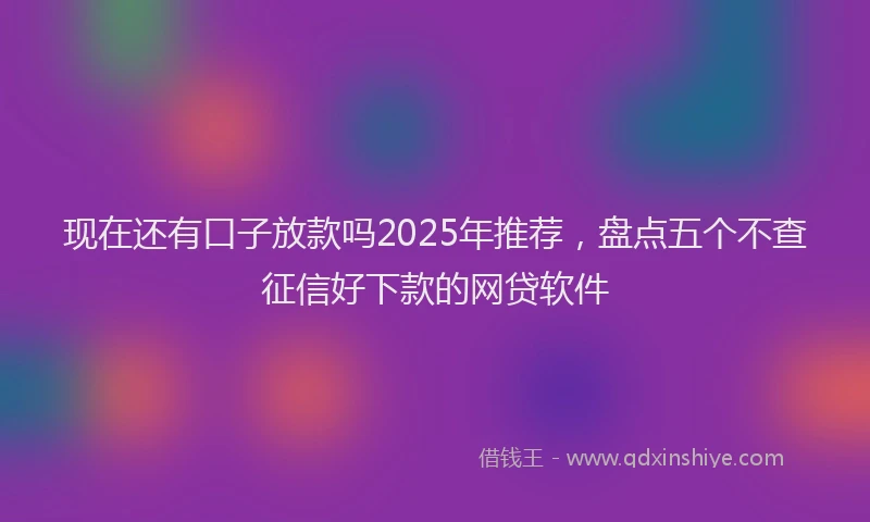 现在还有口子放款吗2025年推荐，盘点五个不查征信好下款的网贷软件